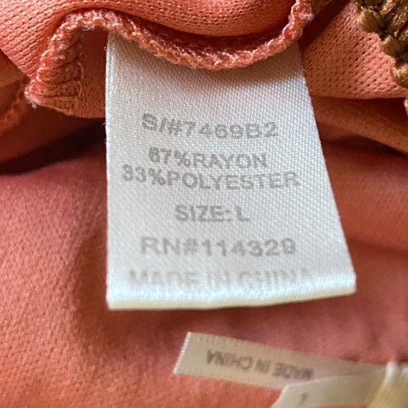 POETRY BOHO STYLE Drop Waist Rusty Orange Belted Maxi Skirt Women’s Size Large - Picture 5 of 13